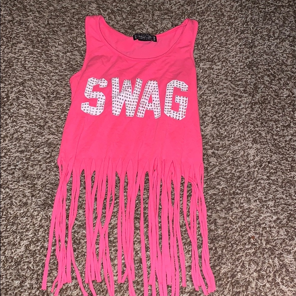 Pink shredded top